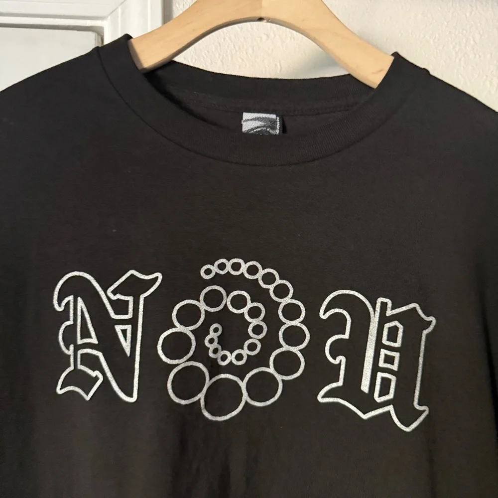 nothingusual‎ black logo text crew neck short sleeve cotton tee t-shirt